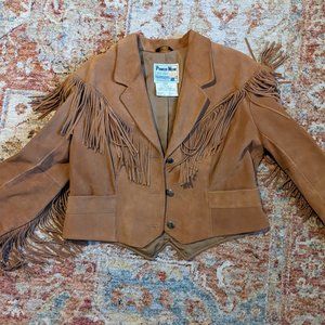 Vintage Pioneer Wear Suede Fringe Jacket